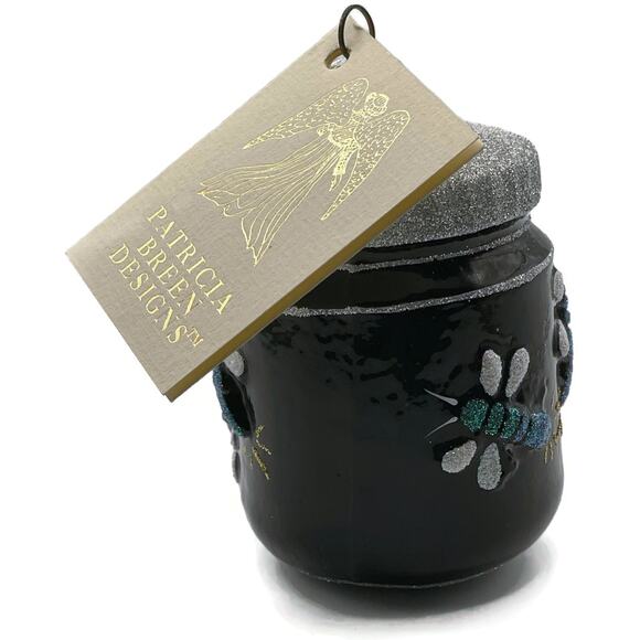 Patricia Breen Firefly Jar Black Bugs Silver Rim Spring Christmas Tree Ornament - Picture 10 of 10